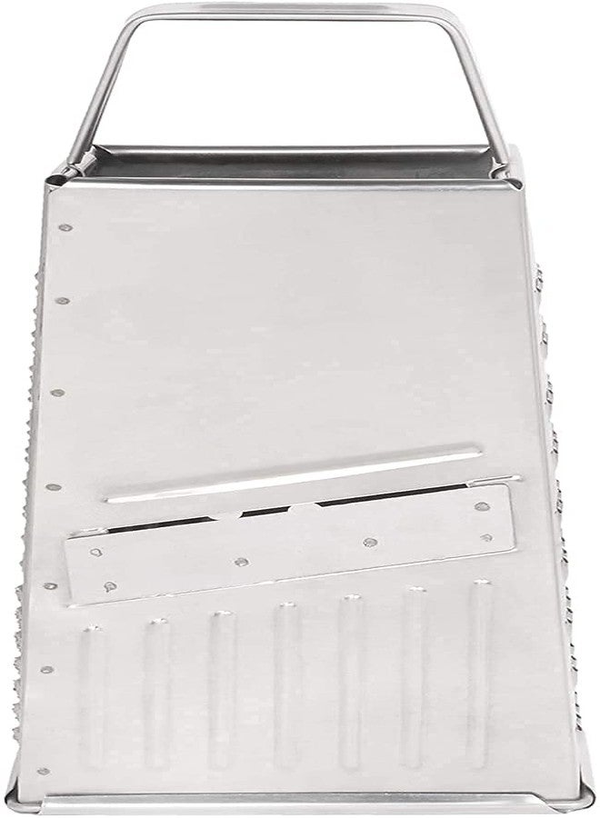 SHOPEE Branded Steel 5 in 1 Grater and Slicer with 4 Sides for Cheese, Vegetables, Ginger, Garlic (Silver) - Image 4